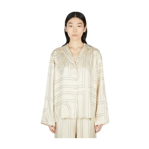 Silk Monogram Pyjama Shirt - TotêMe - Modalova