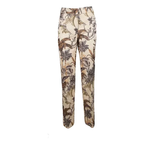 Metallic Fiber Cotton Blend Pants - Giulia N Couture - Modalova