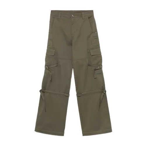 Green Twill Weave Cargo Trousers - Ermanno Scervino - Modalova