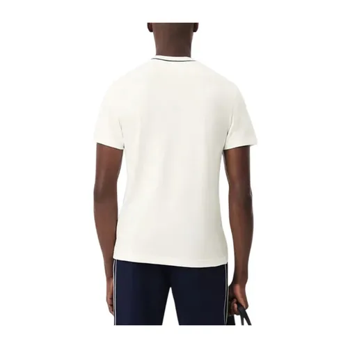 Striped Ribbed Collar T-Shirt - Lacoste - Modalova