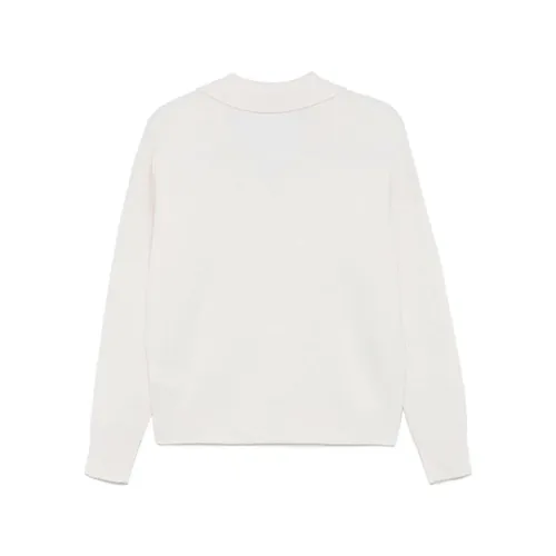 White Knitted Polo Top - Peserico - Modalova