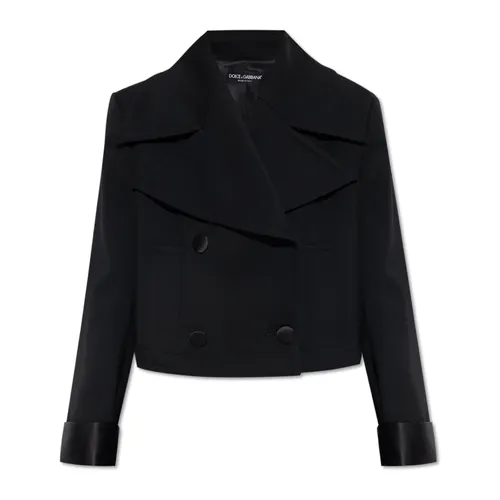 Short wool coat - Dolce & Gabbana - Modalova