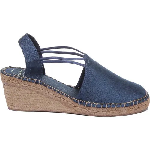 Blue Silk Wedge Sandal - Toni Pons - Modalova