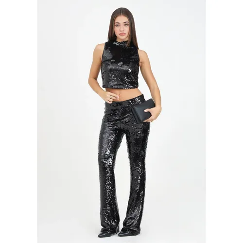 Sequin High-Waisted Flare Trousers - Armani Exchange - Modalova