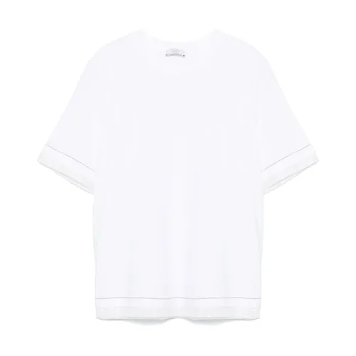 White Jersey T-shirt with Multi-layer Design - Peserico - Modalova