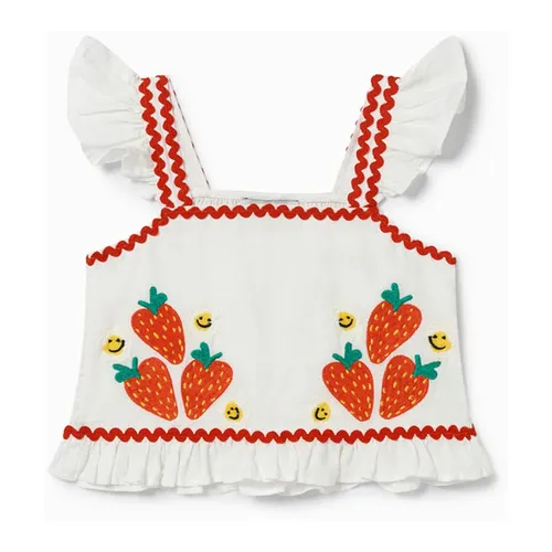 White Linen Cotton Blend Crop Top - Stella McCartney - Modalova