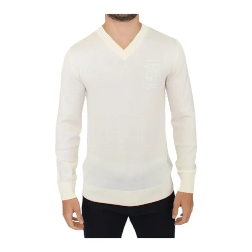 V-Neck Wool Blend Pullover - Ermanno Scervino - Modalova