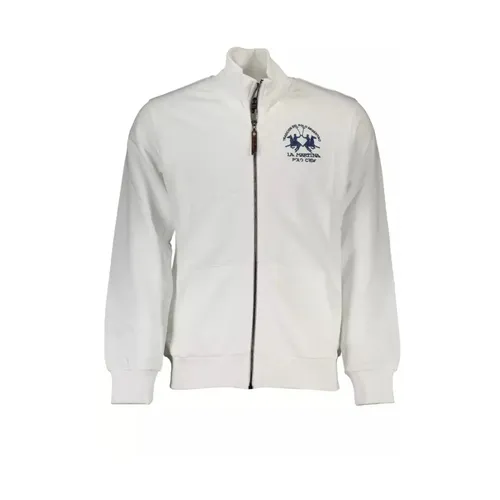 White Cotton Sweater with Embroidery - La Martina - Modalova