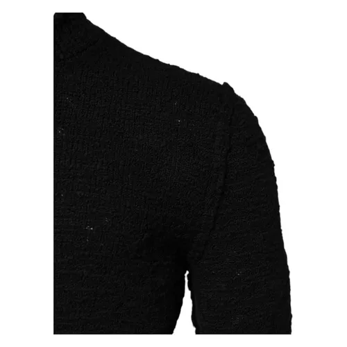Black Wool Knit Crew Neck Sweater - Dolce & Gabbana - Modalova
