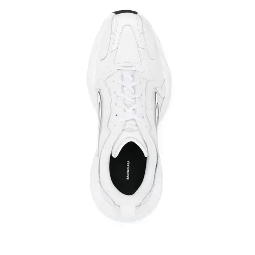 White Leather Sneakers with Visible Stitching - Balenciaga - Modalova