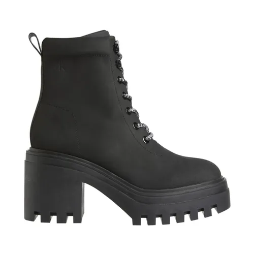 Black Chunky Heeled Zip Ankle Boots - Calvin Klein Jeans - Modalova