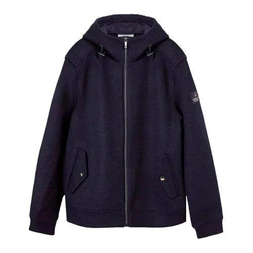 Blue Ribbed Knit Wool Blend Jacket - Aeronautica Militare - Modalova