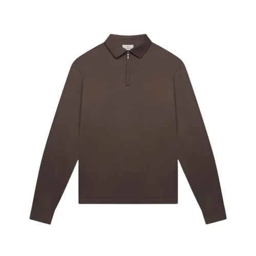 Zip Collar Supima Polo Shirt - Valenza - Modalova