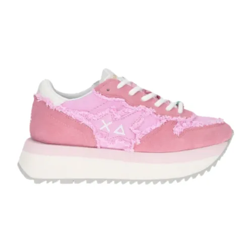 Red Canvas Sneaker with Bead Customization - Sun68 - Modalova