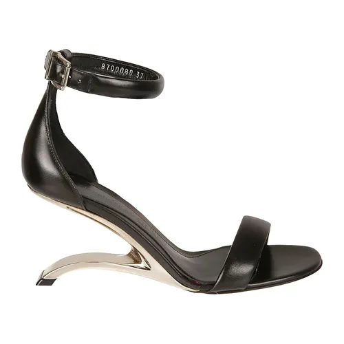 Leather Sandals with Adjustable Ankle Strap - Alexander McQueen - Modalova
