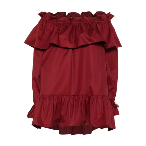 Off-Shoulder Ruffled Mini Dress - Saint Laurent - Modalova