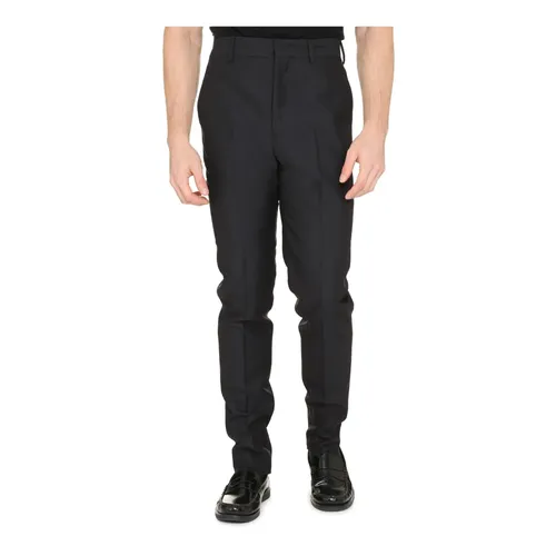 Wool Trousers Hook & Eye Closure - Prada - Modalova