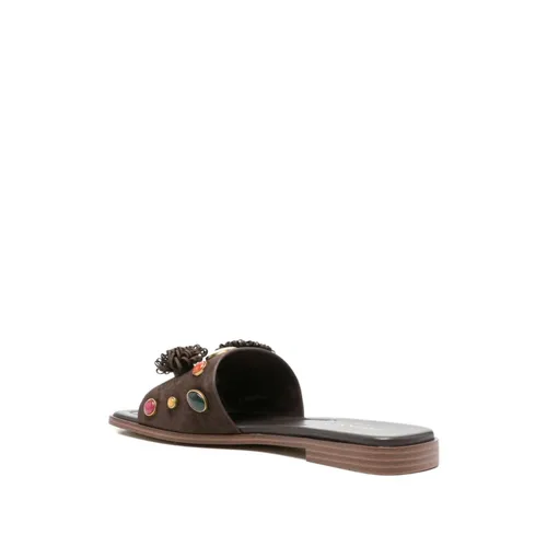 Suede Slide Sandals - Twinset - Modalova