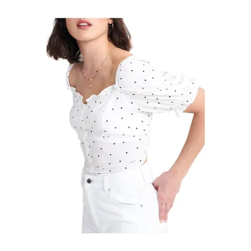 White Polka Dot Cropped Top Quincy - Superdry - Modalova
