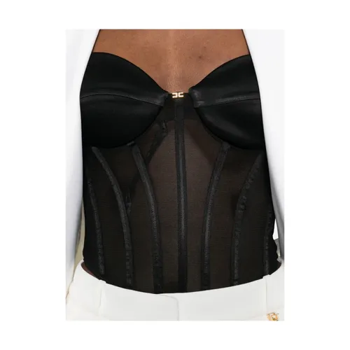 Mesh Corset Top - Elisabetta Franchi - Modalova