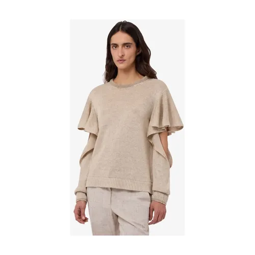 Linen and Cotton Pullover - Moschino - Modalova