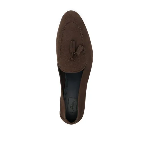 Coffee Brown Leather Penny Loafer - Brioni - Modalova