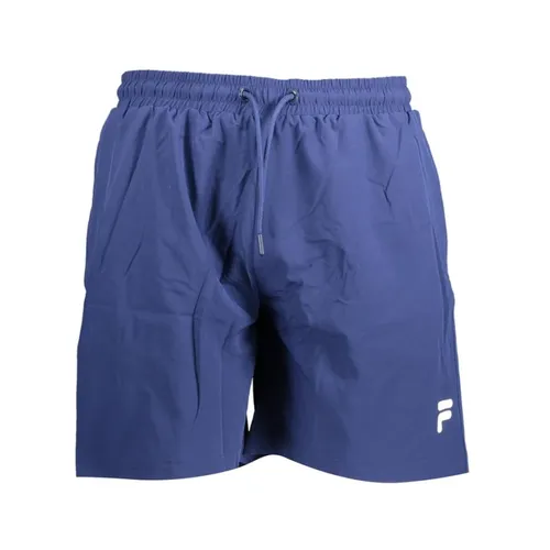 Blu Polyester Swim Trunk - Fila - Modalova