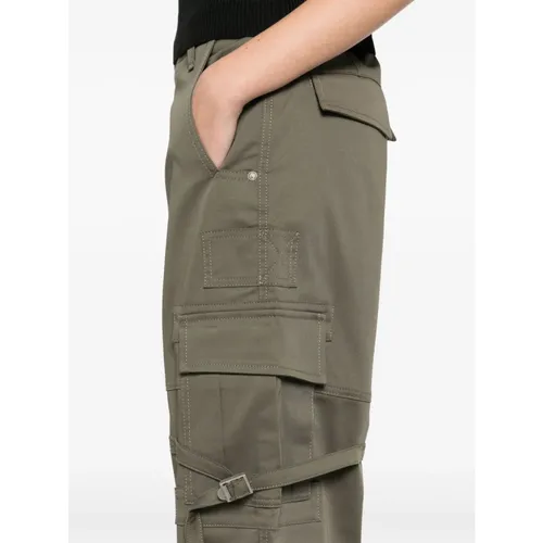 Green Twill Weave Cargo Trousers - Ermanno Scervino - Modalova