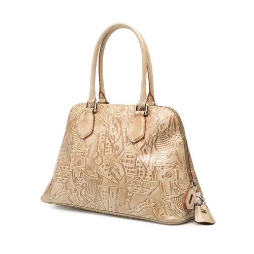Pre-owned Embossed Leather Satchel - Prada Vintage - Modalova