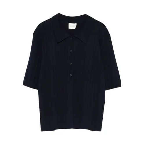Ribbed Knit Polo - Closed - Modalova