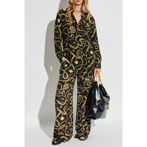 Silk shirt with print - Balmain - Modalova