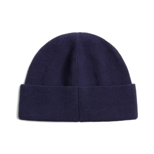 Navy Blue Ribbed Knit Hat - Valentino Garavani - Modalova