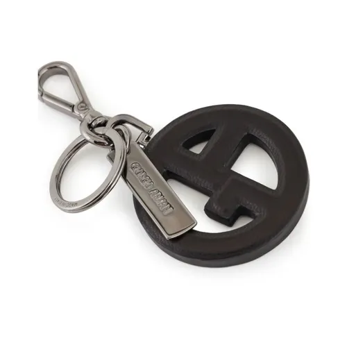 Engraved Logo Keyring with Hook Clip - Giorgio Armani - Modalova