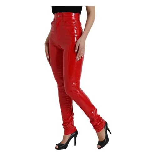 Red High-Waist Skinny Pants - Dolce & Gabbana - Modalova