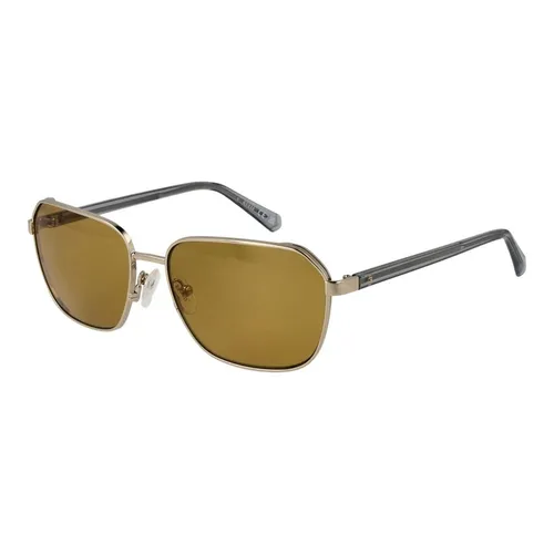 Gold Metal Rectangle Sunglasses - Guess - Modalova