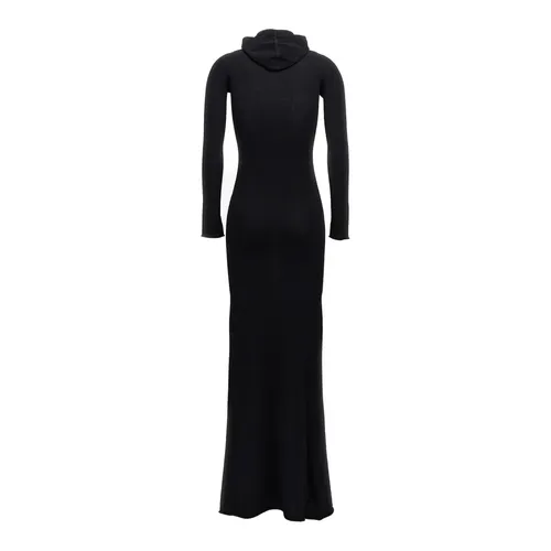 Black Icon Logo Hooded Dress - Off White - Modalova