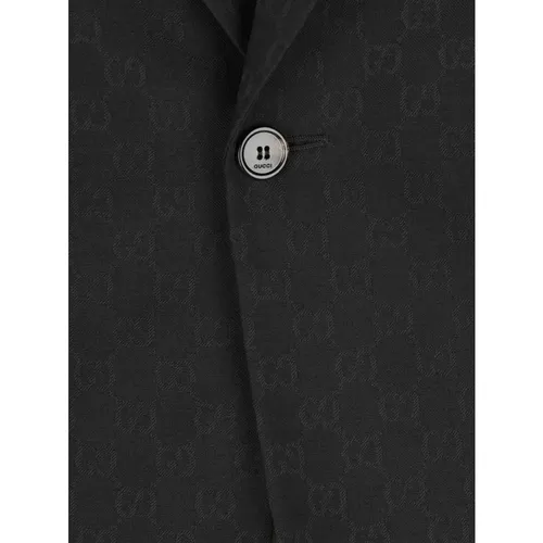 Single-breasted GG wool jacket - Gucci - Modalova