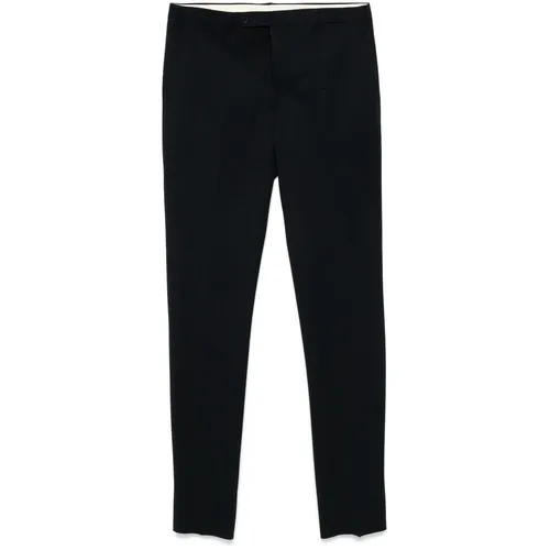 Midnight Blue Wool Blend Trousers - Rota - Modalova