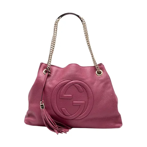 Pre-owned Leather Chain Shoulder Bag - Gucci Vintage - Modalova