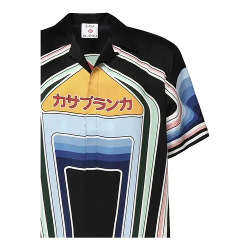 Silk Printed Button-Up Shirt - Casablanca - Modalova