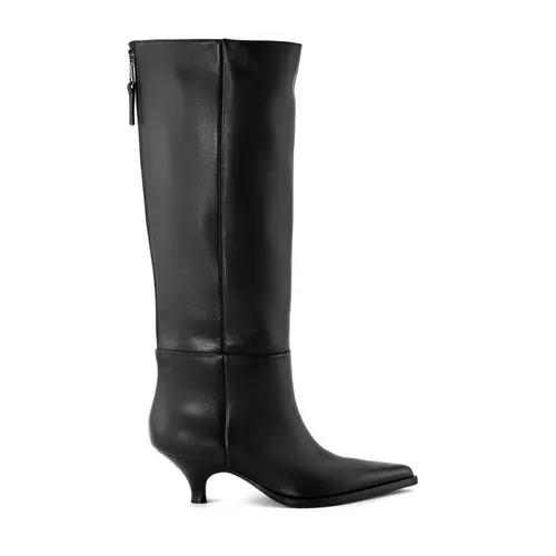Black Leather High Heel Boots - Elena Iachi - Modalova