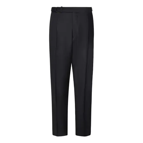 Black Wool Tailored Trousers Ss25 - Franzese Collection - Modalova