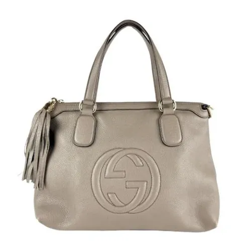 Pre-owned Vintage Leather Handbag - Gucci Vintage - Modalova