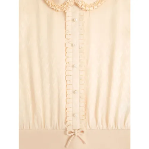 Beige Wool Silk Blend Short Dress - Valentino - Modalova