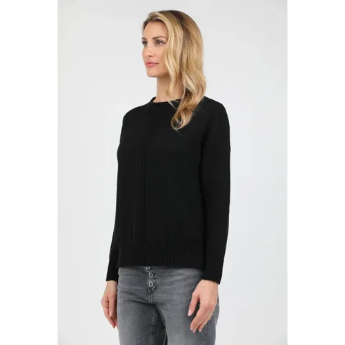 Merino Wool Long Sleeve Crewneck Sweater - Alpha Studio - Modalova