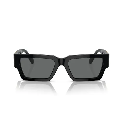 Rectangular Sunglasses with Dark Grey Lenses - Versace - Modalova