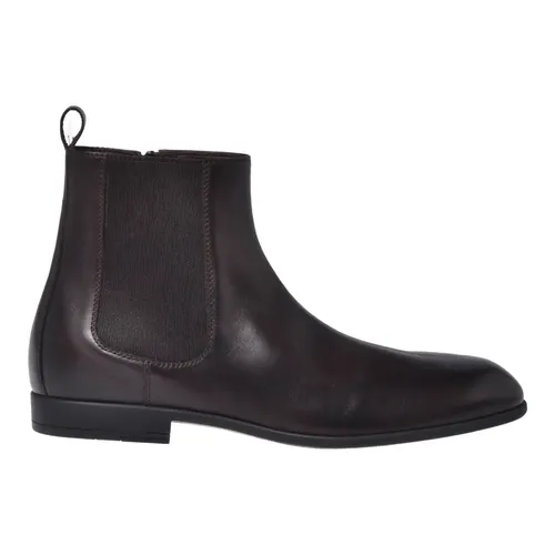 Dark brown leather ankle boots - Baldinini - Modalova