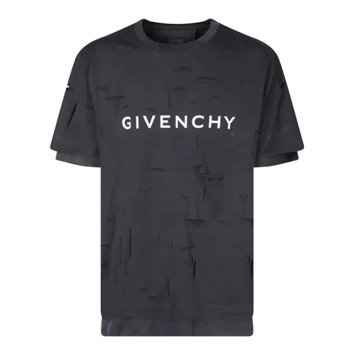 Black Destroyed Logo Tee - Givenchy - Modalova
