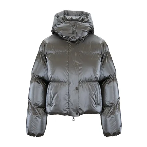 Short Down Jacket with High Collar - Elisabetta Franchi - Modalova
