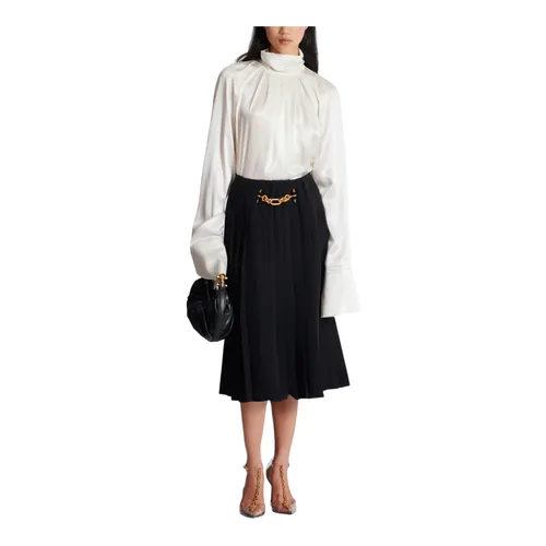 Draped Silk Blouse - Balmain - Modalova